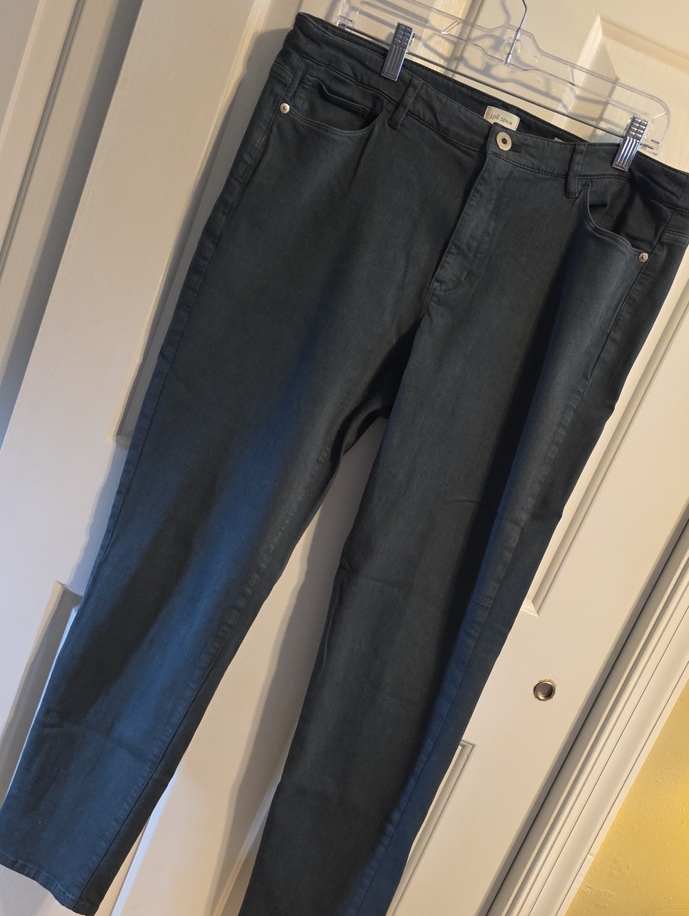 J. Jill Biyfriend Straight-Leg Ankle Jeans in Teal Gray